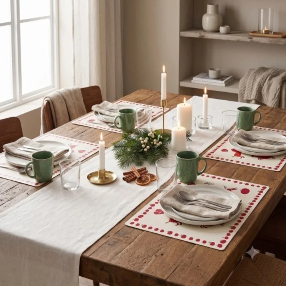 IKEA VINTERFINT Christmas Placemats Scandinavian Holiday Animal Pattern 4 Pack